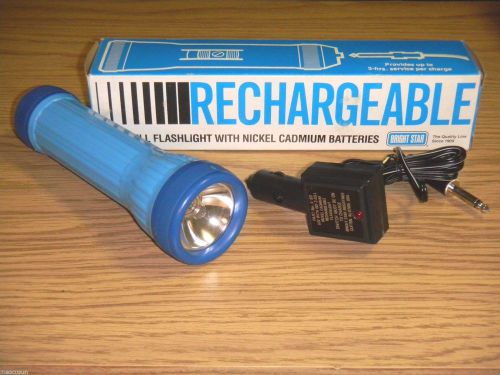 Bright Star #801 Rechargeable Flashlight w/ 2 Nickel Cadmium Batteries  NOS