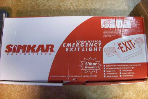 New simkar scli2rw 2-light led combo emergency light and exit sign for sale
