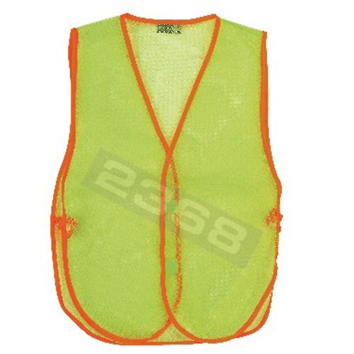 Lot 5 yellow nylon mesh velcro closure lightweight safety vest for sale