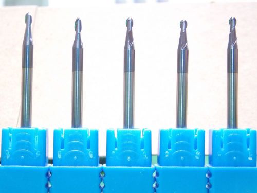 2mm (r1) x 50mm 2-flute hrc55 center cutting altin/tiain carbide ball endmill 5x for sale