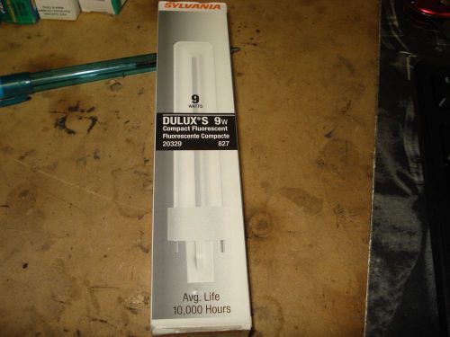 ~ SYLVANIA CF9DS/827 DULUX S 9W COMPACT FLOURESCENT LAMP 20329 G23 NEW IN BOX
