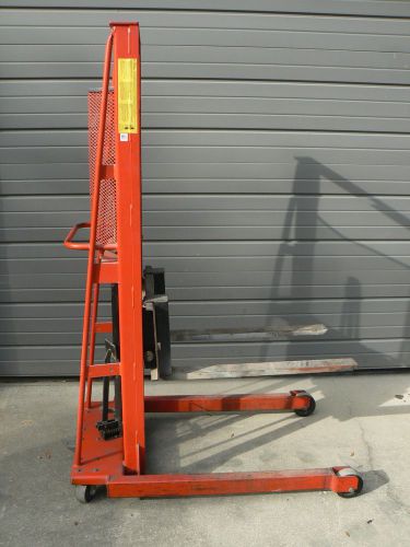 Wesco esfl-56-30s 1000 lb load 56&#034; lift straddle fork stacker for sale