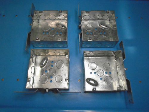 Free ship, 4 Count Lot, Steel City 72171-CV 1/2&amp;3/4 Outlet Box, Square, Welded