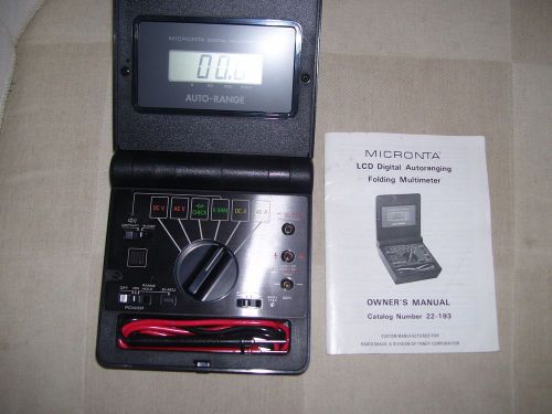 Micronta LCD Digital Autoranging Folding Multimeter Radio Shack 22-193