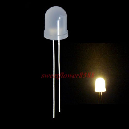 100x 10mm warm white diffused led lamp bulb ultra bright diffused warm white led for sale