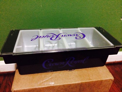 Nib crown royal bar condiment / caddy / holder, fruit trays 4 compartment for sale