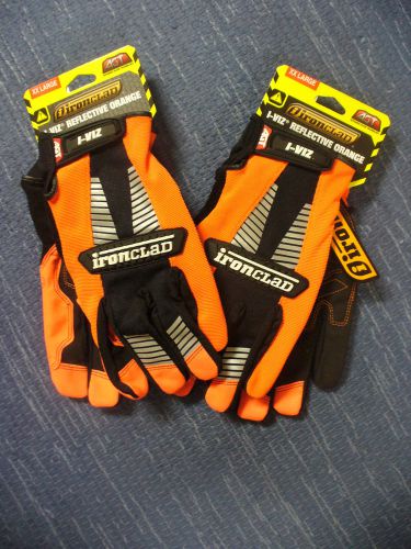 2 pair! Ironclad Gloves I-VIZ reflective orange Adult size-SMALL--Reduced!.