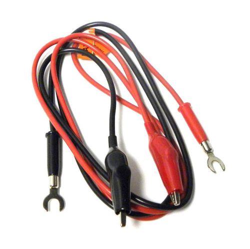 Alligator clips to spade lug test lead red positive &amp; black negative (2 avail.) for sale