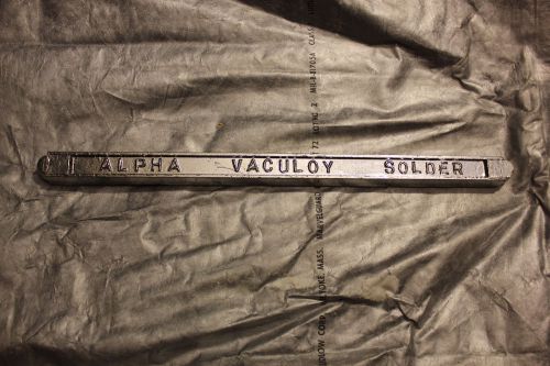 Alpha vaculoy solder bar 63/37    1lb 8oz for sale