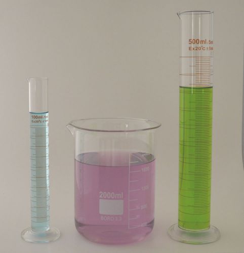 Cylinder set 500ml 100ml beaker 2000ml borosilicate glass griffin cylinders lab for sale