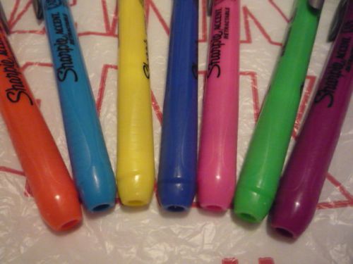7 Sharpie Accent Retractable Highlighters Smear Guard Nontoxic *Great for Easter