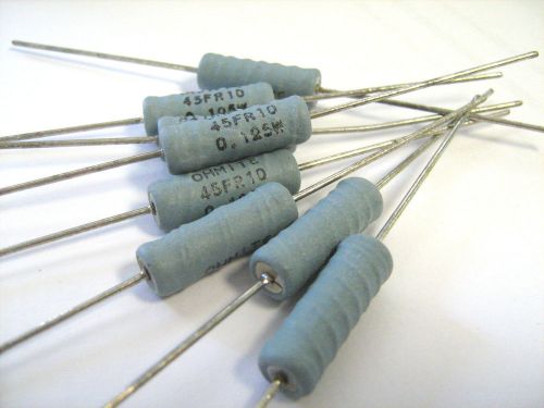 OHMITE 45FR10 .1 Ohm 5W 1% Axial Resistors Through Hole - Lot of 8 / TESTED