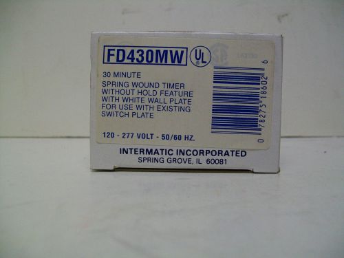 Intermatic FD430MW 30 Minute Spring Wound Timer w/ White Wall Plate 120-277V