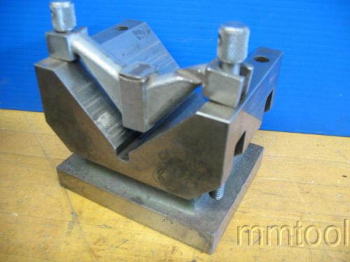 LARGE TAFT-PEIRCE &#034;V&#034; BLOCK + CLAMP 5&#034; X 4&#034; X 4&#034; MILLING GRINDING