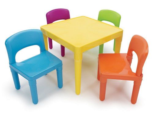 Tot Tutors Kids Table 4-Chair Set Plastic Children Play Room Learning BedroomNEW