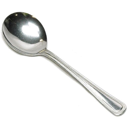 Eileen bouillon spoon belmore 1 dozen count stainless steel silverware flatware for sale