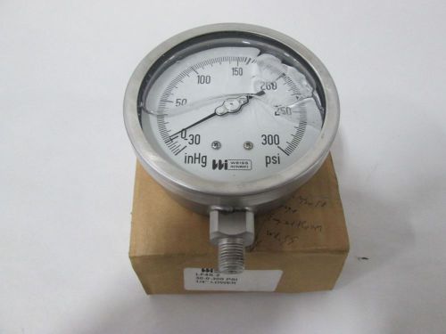 New weiss lf4s-2 stainless pressure 0-300psi 4in face 1/4in npt gauge d329907 for sale