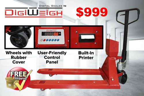 Digiweigh 4400lb/0.5lb pallet jack scale w/thermal printer for sale