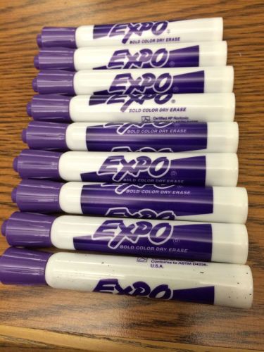 9 New Purple Dry Erase Markers By Expo