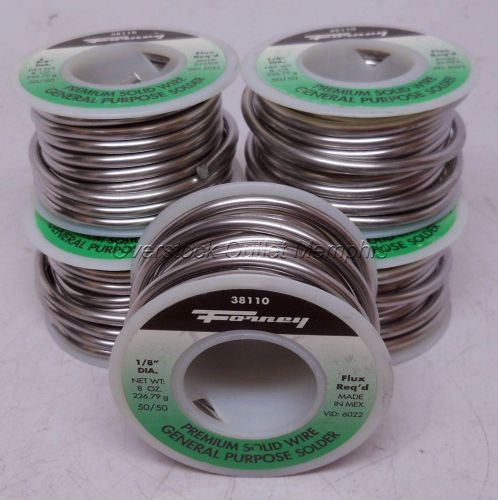 5 Pack Forney 38110 Solid Wire Solder 95/5 Tin/Lead 1/8-Inch 5x8oz spools