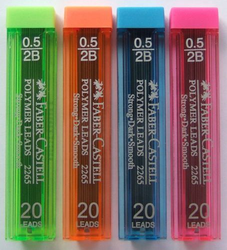 80x  Leads 2B, NEW Faber-Castell Mechanical Pencil Refill Polymer Lead 0.5mm