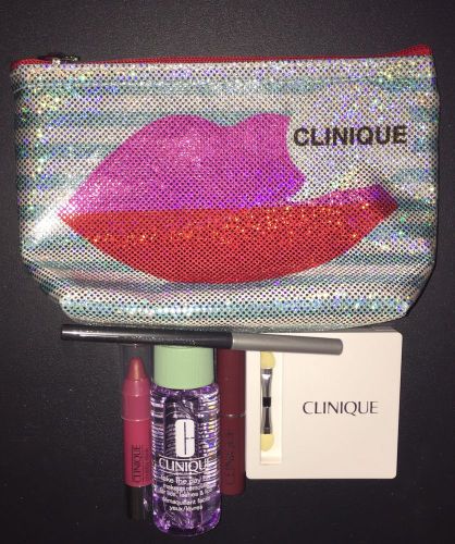 Clinique Make Up Bag 5 Piece Gift Set Designed by Meghan Trainor Bling New!