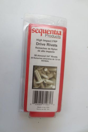250 (5 packages of sequentia riv50al f.r.p. drive rivet 3/4&#034; almond frp rivets) for sale