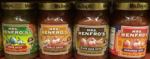 Lot Of 4 Mrs Renfro Salsa 16 Oz FOUR FLAVORS