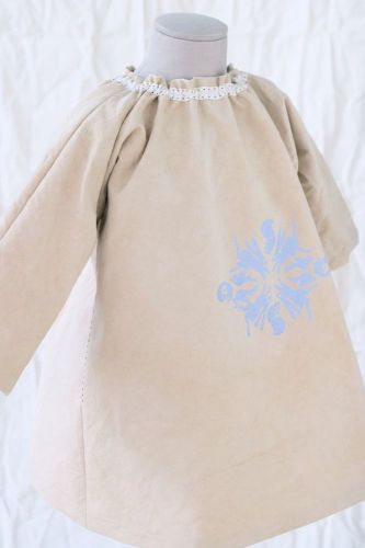 HANDCRAFTED ITALIAN CHILD DRESS FORM for Display in Linen and Wood