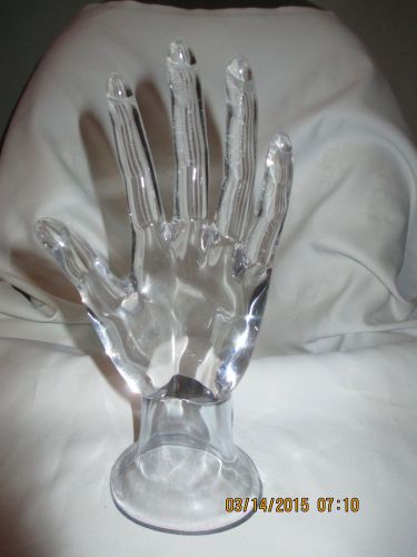 Hand Shaped Ring Holder, Jewelry Display, Clear Acrylic,   9 .5  inch