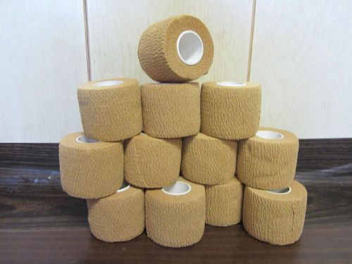 Pack of 50 self-adhesive non woven cohesive beige bandage 2&#034;x5 yards for sale