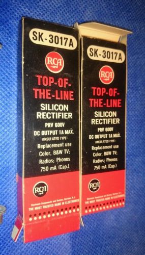 Lot of 2 RCA SK3017A Silicon Rectifier prv 600V for tv, radios and phonos