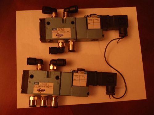 Two mac 811C-PM-611JB-152 solenoids with fittings