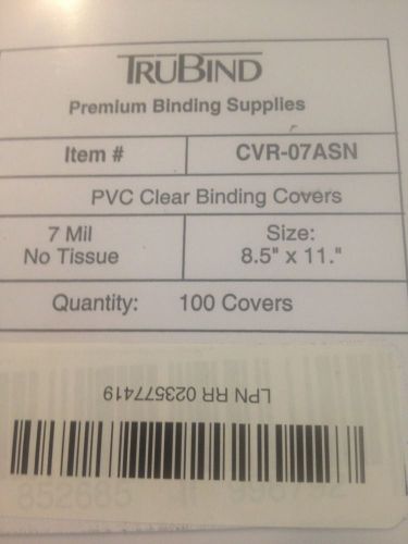 7 Mil Crystal Clear Binding Covers, 8.5 x 11&#034;, Pack of 100, 300479