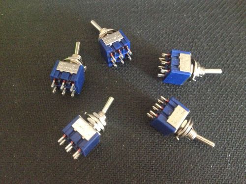 10pcs  6A 125VAC Toggle Switch 6-Pin DPDT ON-ON