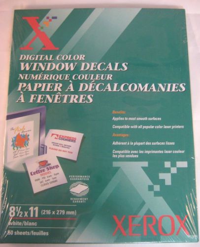 Xerox Digital Color Window Decals - 8 1/2 x 11 - 50 sheets per package - Sealed