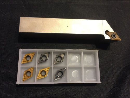 3/4&#034; Korloy SDJCL12-3B Tool Holder W/ 7 Mixed DCMT Carbide Inserts