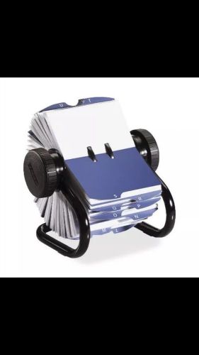 Rolodex Rotary Business Card File - 400 Business Card - 24 Printed - Black
