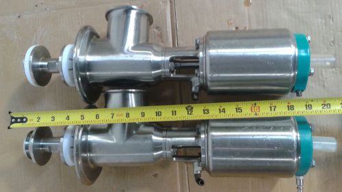 Lot of 2: 3&#034; Inch Tri-Clover Stainless Steel Sanitary Air Actuator Valve
