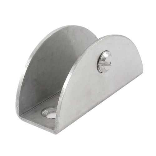 Bathroom 12mm Thickness Silver Tone Metal Semicircle Glass Clamp Clip