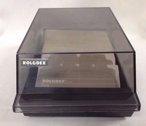 Black Rolodex Model S500C Phone Number Organizer Petite with Cards A-Z Filer EUC