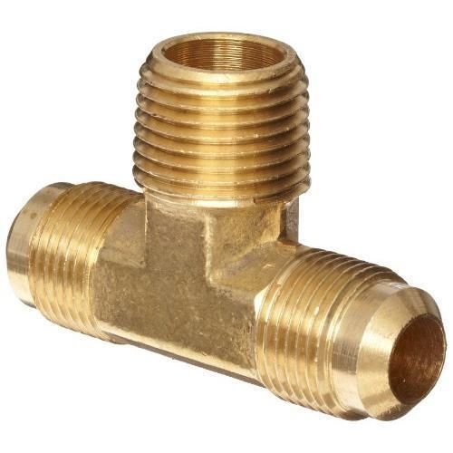 Anderson Metals Brass Tube Fitting, Tee, 1/4&#034; Flare x 1/4&#034; Flare x 1/8&#034; Male New