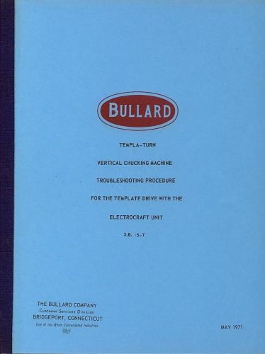 Bullard Bulletin Templa-Turn Chucking Machine 197