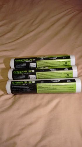 3 NEW Green Glue Noise Proof Damping Compound 28 Ounce Tubes Sound Proof Noise