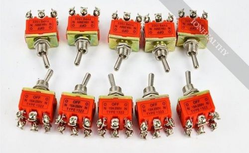 Fine new 10pcs 6-pin toggle dpdt on-off-on switch 15a 250v for sale