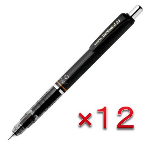 ZEBRA DelGuard Mechanical pencil Black 0.5mm 1 dozen (12) Made in JAPAN