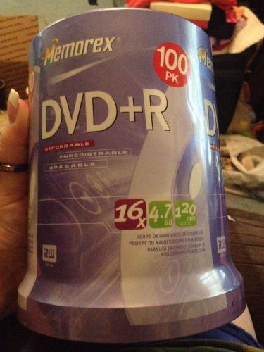 100 Pack DVD+R Recordable 16X 4.7 Gb 120 Minutes Sealed On Spindle