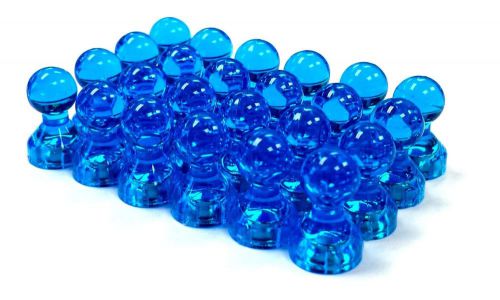 24 Blue Magnetic Push Pins - Perfect Fridge Magnets, Whiteboards, and Maps