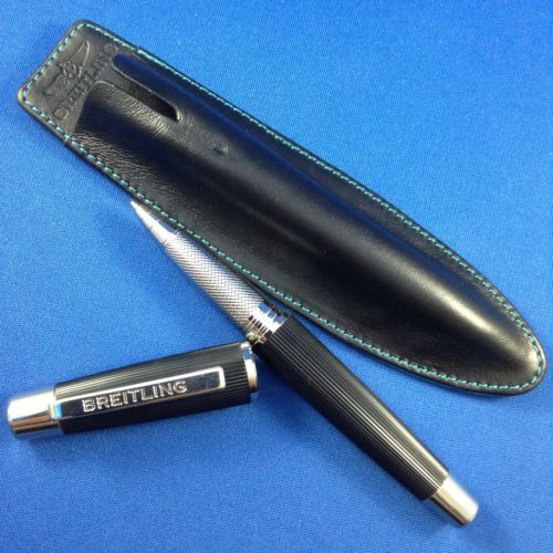 breitling luxury black rollerball pen with blue leather etui baselworld 2015