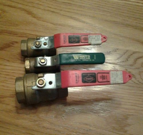 Lot of 3 water shutoff valves ,toyo, watts, 1/2&#034; &amp; 1&#034; 600 wog for sale